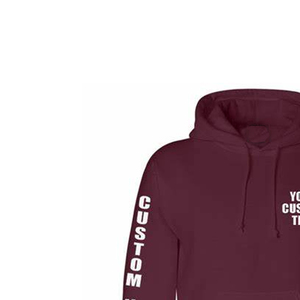Sudadera con Capucha para Hombre, Impresión Digital con Texto Personalizado, Color Granate, Algodón, Estilo Moderno e Informal - Product Image 2