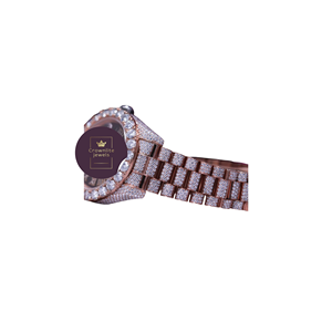 Luxury Classic Fashion Simple Round Shape Moissanite Rose Gold Diamond Quartz Antique Men's <b>Watch</b> Stainless Steel <b>Case</b> - Product Image 4