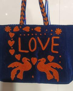 Sac fourre-tout en velours imprimé, sacs fourre-tout en velours imprimés, sac fourre-tout de shopping - Product Image 5