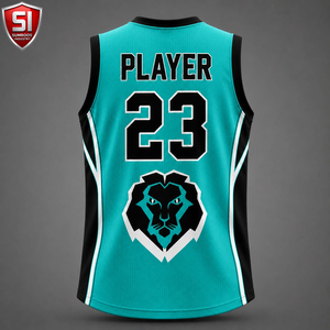 Maillot de basket personnalisé Sumroos Industry, col en V, sans manches, évacuation de l'humidité, impression par sublimation, numéros d'équipe 23, adulte unisexe - Product Image 2