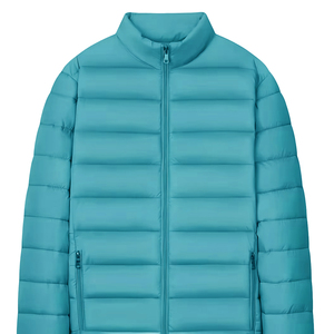 TIMELY WEARS <b>Men's</b> Gray <b>Long</b> Stand Collar Quilted Puffer <b>Jacket</b> Waterproof Windproof Hooded Zipper Closure Casual Winter Front - Product Image 2