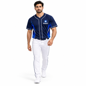 Men's Baseball Jersey Button <b>Down</b> Solid Color Short Sleeve Customized Design Active Team Sports Uniform Wholesale Factory - Product Image 4