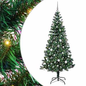 Albero di Natale artificiale verde preilluminato da 82,7 pollici con struttura in PVC e metallo - Product Image 2