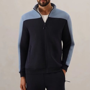 Chándal Unisex con Bloques de Color, Cremallera Completa, Cuello Alto, Ropa Deportiva Informal, Transpirable, Poliéster y Algodón, Corte Regular - Product Image 3