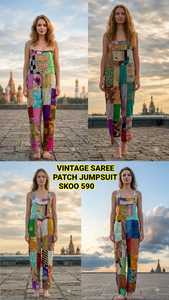 Nouvelle Combinaison Longue Femme Tendance Taille Haute Style Saree Vintage Ethnique Indien Fusion Bohème 100% Soie Col Carré Été - Product Image 4