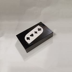 กล่องเก็บไพ่ไม้สีดำทำมือ พร้อมช่องแบ่งสำหรับจัดเก็บ กล่องจัดระเบียบไพ่สุดหรูสำหรับชุดโป๊กเกอร์ - Product Image 3