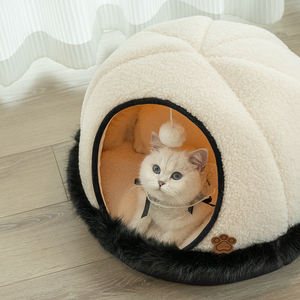 Hoge Kwaliteit Merk Design Lamsfleece Warme Schattige Grot Kattenhuis Lichtgewicht Draagbare Puppy Bedden Voor Huisdieren - Product Image 3