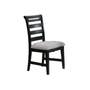 Moderno 2 pezzi sedie da pranzo nero scaletta posteriore con cuscino imbottito seduta in legno di gomma resistente per cucina e sala da pranzo - Product Image 6