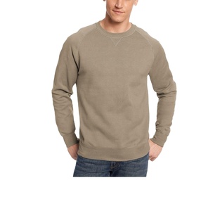 Sudadera de Cuello Redondo Gris para Hombre, Corte Regular, Color Sólido, Informal, de Punto, de Algodón, para Otoño - Product Image 4