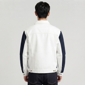 Custom <b>Men</b> <b>Denim</b> <b>Jacket</b> Heavyweight <b>Denim</b> Material Long Sleeve Design Button Closure Multiple Pockets Fashion Casual Apparel OEM - Product Image 2