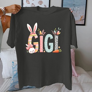 GIGI en grandes lettres ludiques pur coton Tshirt femme confort fit - Product Image 2