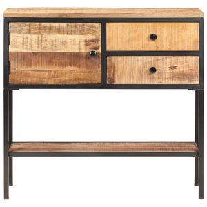 Credenza in Legno di Mango Naturale con Eleganti Dettagli in Ferro Nero per Soggiorno - Product Image 3