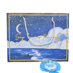 Sac en papier cadeau paysage personnalisé "Dites que l'amour est trop tôt" sac kraft imprimé écologique avec poignée pour événement romantique (Style 02) - Product Image 2