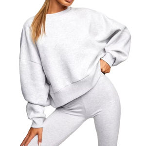 Sudaderas con capucha de felpa para mujer, cuello redondo, con logo personalizado, sudaderas con capucha tipo jersey para mujer, sudaderas extragrandes para mujer - Product Image 1