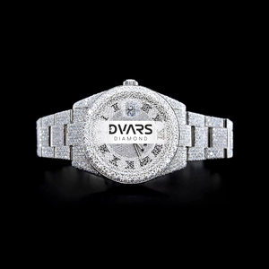 นาฬิกาข้อมือสุดหรูเหนือกาลเวลา ประดับเพชรโมอิสซาไนต์สี D ระดับความสะอาด VVS1 พร้อมกลไกอัตโนมัติ กระจกแซฟไฟร์ ดีไซน์สแตนเลสสตีล - Product Image 1