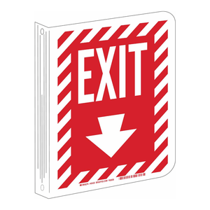 Panneau de sortie Brady L, 12 po de hauteur x 9 po de largeur, pour intérieur/extérieur, signalisation d'urgence - Product Image 1