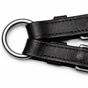 Convertidor de Bocado de Cuero Genuino con Anillo - Convertidor de Bocado Pelham - Correas de Cuero Premium con Anillo en O de Acero Inoxidable - Negro y Marrón - Product Image 6