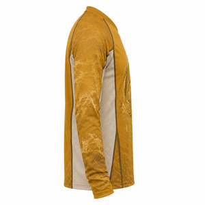 Custom <b>Gold</b> Foil Men’s Fishing Jersey Long Sleeve UV Protection Performance Fishing Shirt Moisture Wicking Polyester <b>Mesh</b> Angler - Product Image 3