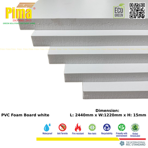 Feuille de panneau de mousse PVC WPC blanc de 18mm d'épaisseur 0.6G/cm3 densité Celuka plastique pour meubles - Product Image 4