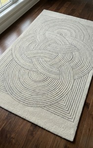 Alfombra Moderna de Lana con Diseño Floral para Comedor, Hecha a Mano, Antideslizante, Lavable y Personalizable para Uso Doméstico - Product Image 5