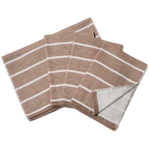 HIORIE ผ้าเช็ดตัวลายทางผ้ากอซโอซาก้า,ผ้าขนหนูเช็ดมือผ้าฝ้าย100% ขนาด34ซม. * 100ซม. ซักได้สีน้ำตาลแห้งเร็ว - Product Image 1