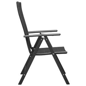 Ensemble de 4 chaises de jardin en rotin PE noir, taille moyenne, pliables, avec structure en aluminium - Product Image 4