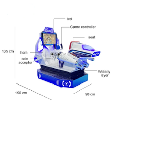 Simulateur de vol interactif pour enfants Modern Speedster Hawk, système à monnayeur, 1 joueur, puissance 800W, en métal et plastique - Product Image 3