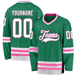 Vente en gros de maillots de hockey personnalisés vert-noir OMMIZ INDUSTRY, best-sellers - Product Image 4