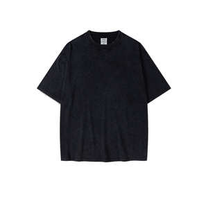 T-shirt vintage à épaules tombantes en coton biologique 100 % OMMIZ 270 GSM, grammage lourd, étiquette privée, vente en gros - Product Image 2