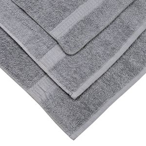 Ensemble de 18 serviettes de bain 100% coton, super douces et très absorbantes, avec 4 serviettes de bain, 4 serviettes pour les mains et 10 débarbouillettes, couleur unie basique - Product Image 2