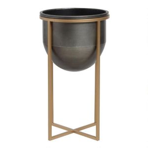 Linea Exports Inc Luxury Eco Friendly <b>Iron</b> Planter Pots Stand Hand Carved Finish <b>Lightweight</b> Durable Custom Planter Garden - Product Image 4