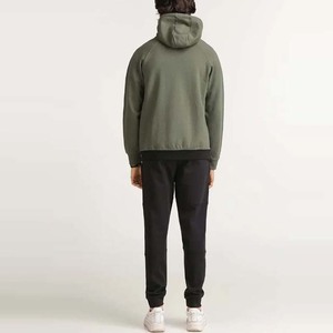 Sweat-shirt à capuche zippé vert olive pour homme, coupe classique, en coton French Terry, décontracté, pour l'automne, prix abordable - Product Image 3