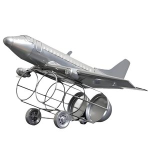Moderno Exhibidor de Vino Metálico con Forma de Avión para Bares, Capacidad para Menos de 10 Botellas, Material de Acero - Product Image 1