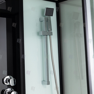 Cabine de <span class=keywords><strong>douche</strong></span> coulissante moderne noire avec hydromassage, verre trempé 5 mm, installation rapide et <span class=keywords><strong>receveur</strong></span> de <span class=keywords><strong>douche</strong></span> bas. - Product Image 3
