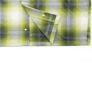 Camisas de Franela a Cuadros Verdes para Hombre, Estilo Urbano, Casual, de Moda, Manga Larga, Cuello Camisero, Otoño, Tejidas - Product Image 5