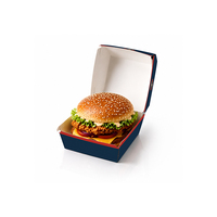 Boîte à hamburger en papier kraft, épaissie et renforcée, taille personnalisée, logo imprimé en couleur, conteneur pour restauration rapide