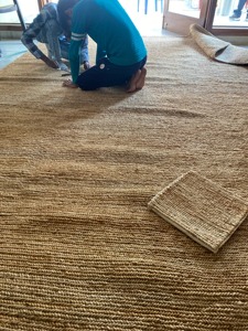 Tapis moderne en jute tressé, rectangulaire, couleur unie, à poils plats, antidérapant, pour la maison et les couloirs, nettoyage localisé, fin, 0,2-0,4 po - Product Image 4