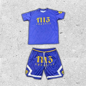 Conjunto de Camiseta a Cuadros Personalizada para Hombre, Talla Grande, Ropa Deportiva de Algodón con Pantalones Cortos de Gimnasio, Conjunto de 2 Piezas en Talla Grande - Product Image 1