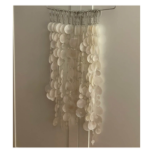Natural Capiz <b>Shell</b> Disc Double Hole Handmade Modern Luxury White Iridescent Wedding Pendant Hanging <b>Ornament</b> Home Decor Craft - Product Image 1