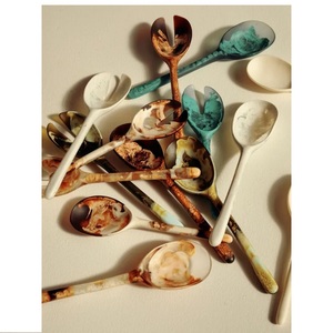 Moon Rise Craft Resin <b>Salad</b> Servers Set with Marbled Finish Eco-Friendly Dishwasher Microwave & Oven Safe <b>Salad</b> <b>Tools</b> - Product Image 1
