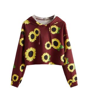 Sudadera lisa con logotipo personalizado, conjunto de Sudadera con capucha y Top corto de algodón de cintura alta para correr, jersey con capucha de talla grande - Product Image 4