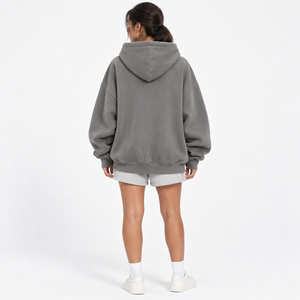 Oversized <b>Longline</b> Hooded Pullover Women's Fleece <b>Hoodie</b> Drop Shoulder Cotton Fleece OEM Custom Clothing Factory Factory Supply - Product Image 2