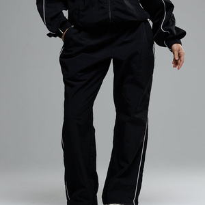 Custom Wholesale Blank Plus Size Cotton Jogger Sweatpants Stacked Sweat Loose Pants Men Straight Leg Sweatpants - Product Image 5