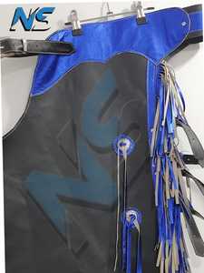 Pantalones de Rodeo Nabtay Deportivos de Cuero Azul con Flecos, Correas Ajustables, Ligeros, Estilo Urbano de Verano para Hombre - Product Image 3