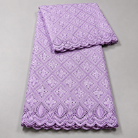 Tissu en Chiffon de Luxe Brodé de Dentelle, Tissu Respirant en Polyester à Œillets pour Robe de Mariée, Kurti et Vêtements Ethniques