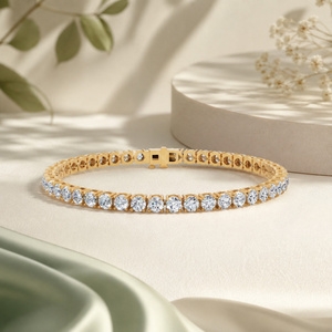 Bracelet tennis classique de 7 pouces avec diamants de laboratoire taille ronde, en or 14 carats, vente en gros, fabricant et fournisseur de bijoux fins OEM - Product Image 2
