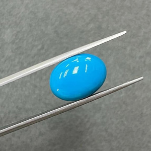 Turquoise Naturelle Ovale Cabochon 14x10 MM Pierre Précieuse Libre Bleu Vert Poli Lisse Semi-Précieuse pour la Fabrication de Bijoux - Product Image 2