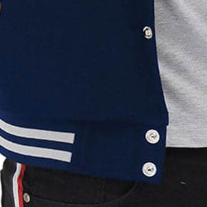 Fantástica Chaqueta Varsity Personalizada para Hombre, 100% Algodón, de Secado Rápido, con Nombre y Número Bordados, Cuello Alto, Chaqueta Deportiva de Invierno - Product Image 3