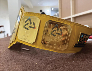 Ceinture de champion de lutte intercontinentale personnalisée, plaques métalliques plaquées or 2 mm, sangle en cuir véritable, ceinture personnalisable - Product Image 4