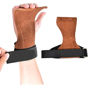 Cowhide Leather Gym <b>Weight</b> Lifting Gloves Adjustable Wrist Wraps Breathable Hand Grips Lightweight Non-Slip Support Deadlifts - Product Image 6